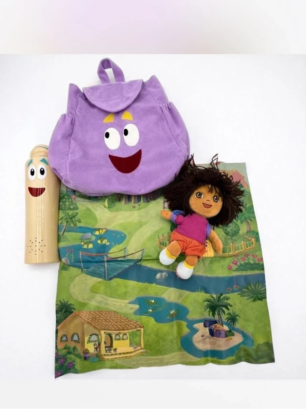 Vintage Dora The Explorer Toy Lot Map/Backpack/Dora Doll